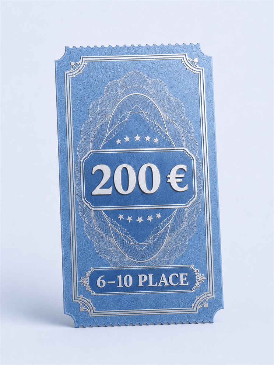По 200 евро для мест с шестого по десятое